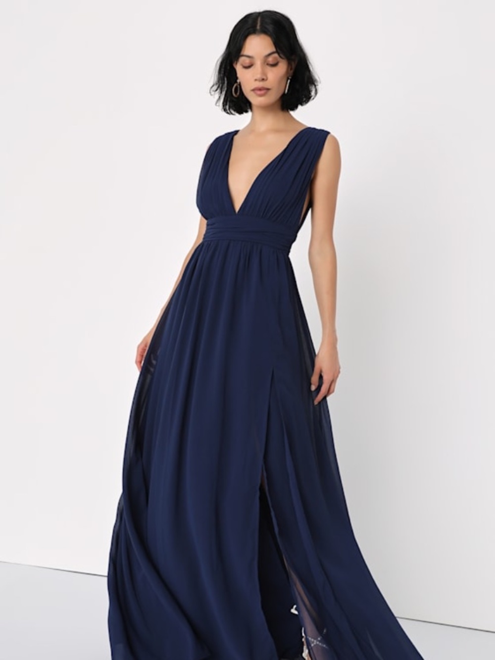 Lulus Heavenly Hues Navy Blue Maxi Dress - Size L
